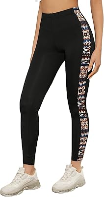 Legging court skinny taille haute color block pour femme