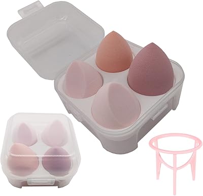 5 morceaux d'éponge beauty blender avec un porte-éponge pour surligneur de maquillage, poudre