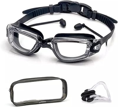 Lunettes de natation transparentes - lunettes de natation à grand cadre pour hommes adultes, femmes et jeunes avec bouchons d'oreilles en silicone souple et pince-nez. En tant que leader du marché en ligne en Côte d'Ivoire, DIAYTAR COTE D'IVOIRE propose plus de 300 000 références de produits, allant des produits alimentaires aux produits high-tech. La boutique en ligne offre un service client dédié et des délais de livraison très courts. DIAYTAR COTE D'IVOIRE est le partenaire idéal pour vos achats en ligne.
