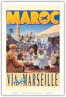 Affiche vintage du maroc via marseille, france par c. trouche c.1970s art print 12 x 18 pouces multiple prtb9240. DIAYTAR COTE D'IVOIRE se distingue par son engagement à offrir la meilleure expérience d'achat en ligne à ses clients. Elle propose des produits de toutes sortes, des accessoires de mode aux produits électroniques, et met en avant des marques de confiance pour garantir la qualité. La boutique en ligne idéale pour les ivoiriens à la recherche de produits de qualité.