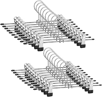 Amcovo cintre pour pantalons et jupes avec clips 12 pouces, cintre pour pantalons en métal avec clips réglables, antidérapant, gain de place pour pantalons, jupes et vêtements 25 pièces. DIAYTAR COTE D'IVOIRE se distingue par son engagement envers ses clients, offrant une expérience d'achat en ligne sécurisée et pratique. La boutique en ligne généraliste propose une grande variété de catégories de produits, allant de l'électronique à la mode, en passant par les articles pour la maison et le jardin. Elle bénéficie d'un large choix de méthodes de paiement et de livraison pour répondre aux besoins de ses clients.