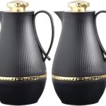 Ensemble thermos opalina diyala pour thé et café, 1 litre, noir