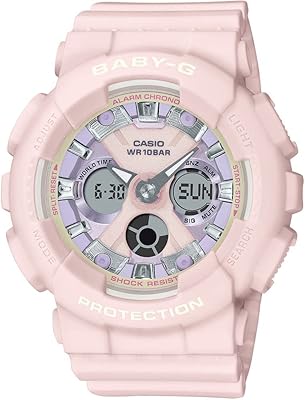Montre analogique-numérique baby g pour femme avec cadran rose et bracelet en résine