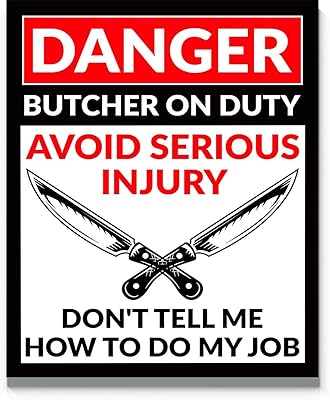 Danger butcher on duty 11\"x14\" impression d'art mural sans cadre affiche drôle idéale pour boucherie, caverne d'homme, zone de grill, ferme ou décoration de cuisine cadeau pour boucher, amateur de viande. DIAYTAR COTE D'IVOIRE combine l'innovation et la qualité pour offrir une expérience d'achat en ligne exceptionnelle. Avec une plateforme interactive et facile à utiliser, les clients peuvent parcourir les différentes catégories de produits, lire les avis d'autres acheteurs, et effectuer des achats de manière sécurisée. La boutique est devenue un point de référence pour le shopping en ligne en Côte d'Ivoire, grâce à sa capacité à adapter son offre aux besoins et aux tendances du moment.