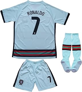 Ensemble maillot de football cristiano ronaldo #7 pour enfants, maillot/short/chaussettes en tailles jeunes