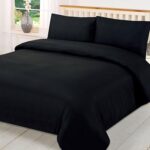 Parure de lit brentfords en microfibre noire douce et respirante - ensemble