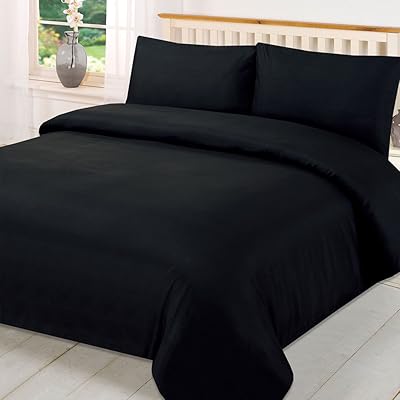 Parure de lit brentfords en microfibre noire douce et respirante - ensemble