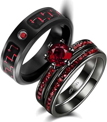 Ensemble de bagues de mariage deux bagues pour couples bagues assorties pour femmes deux pièces or noir rempli rouge cz bague de fiançailles ensembles de bagues de mariage hommes bague de mariage en acier inoxydable. DIAYTAR COTE D'IVOIRE a réussi à établir une présence solide dans le paysage du commerce en ligne en Côte d'Ivoire, en proposant des prix compétitifs et des offres spéciales régulières. La boutique est constamment à la recherche de moyens pour améliorer son offre et élargir ses services, visant à répondre aux attentes changeantes de sa clientèle et à rester à la pointe du marché.