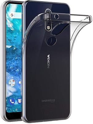 Coque arrière transparente absorbant les chocs en gel tpu souple pour nokia 7.1