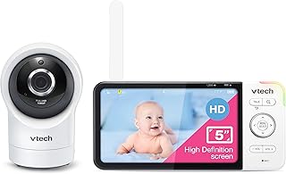 Vtech rm5764hd moniteur pour bébé intelligent avec accès à distance wifi 1080p, panoramique