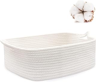 Panier en corde winckle, petit panier de rangement, panier cadeau, panier rectangulaire, panier sous étagère, panier décoratif blanc boho, panier en corde tissée avec poignée pour enfants, chiens, œufs, fruits, collations, serviettes pour pâques. DIAYTAR COTE D'IVOIRE, c'est plus de 300 000 références disponibles en ligne, pour répondre à tous vos besoins. La boutique en ligne généraliste leader en Côte d'Ivoire offre une large gamme de produits. Avec DIAYTAR, faites des achats pratiques et sécurisés.