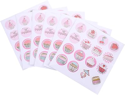 Magiclulu 30 feuilles d'autocollants créatifs pour gâteaux, feuilles d'autocollants pour enveloppes, étiquettes