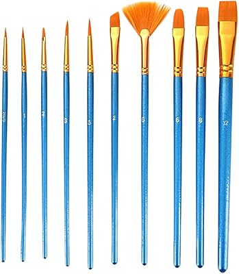 Ensemble de 10 pinceaux de peinture artistique auretti pour acrylique, huile, aquarelle, art, échelles et modèles de visage multifonctionnel bleu. DIAYTAR COTE D'IVOIRE est la destination idéale pour les consommateurs ivoiriens qui cherchent à faire des achats en ligne. La boutique propose des produits de qualité à des prix abordables, ainsi qu'un service client de haute qualité. Les clients peuvent naviguer facilement sur le site pour trouver les produits qu'ils recherchent et passer commande en toute sécurité.