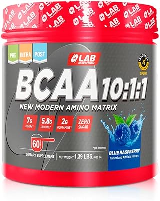 Lab nutrition gol bcaa 10:1:1 nouvelle matrice aminée moderne, haute concentration de leucine, acides aminés, 1,39 lb, 60 portions aromatisées à la framboise bleue.. DIAYTAR COTE D'IVOIRE, avec ses plus de 300000 références, est la destination idéale pour ceux qui cherchent à acheter des produits de qualité à des prix compétitifs en ligne. Elle se caractérise par une expérience d'achat simple, des délais de livraison rapide et un service après-vente efficace. Les produits proposés par DIAYTAR COTE D'IVOIRE sont sélectionnés avec soin pour garantir la satisfaction des clients.