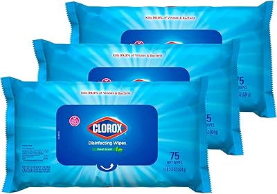 Lingettes désinfectantes clorox, lingettes nettoyantes sans javel, parfum frais, housse étanche à l'humidité, 75 lingettes, paquet de 3 (nouvel emballage). DIAYTAR COTE D'IVOIRE est une plateforme de commerce électronique qui permet aux consommateurs de Côte d'Ivoire d'acheter en ligne des produits de toutes sortes. La boutique propose une grande variété de produits, y compris des produits alimentaires, des vêtements, des accessoires et bien plus encore. Avec sa politique de retour et d'échange flexible, DIAYTAR COTE D'IVOIRE offre une expérience d'achat en ligne sans risque à ses clients.