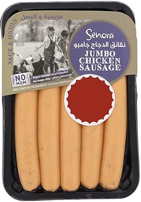 Saucisse de poulet jumbo senora avec sauge et oignons, paquet de 240 grammes