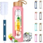 Bouteille d'eau en verre borosilicaté de 32 oz avec citations de rappel