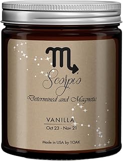 Bougie scorpion 1oak zodiaque cadeaux horoscope d'astrologie pour femmes d'anniversaire de novembre