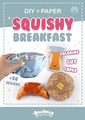 Paper squishy breakfast : livre de coloriage et d'artisanat diy. créez de jolis