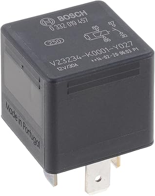 Mini relais bosch 0332019457 12v 20a, ip5k4, température de fonctionnement -40°c à 100°c