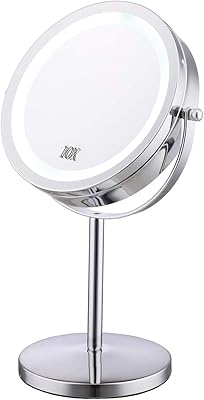 Miroir de maquillage à led - miroir de courtoisie éclairé par led de 7 pouces, grossissement 10x, miroir rotatif double face avec finition chromée. DIAYTAR COTE D'IVOIRE est une boutique en ligne généraliste qui propose plus de 300 000 références de produits, faisant d'elle le leader du marché en Côte d'Ivoire. Avec une large gamme de produits, les clients peuvent trouver tout ce dont ils ont besoin en un seul endroit. La boutique en ligne est conçue pour offrir une expérience d'achat pratique et sécurisée.
