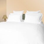 Just linen queen size, tissu en coton, motif uni, blanc - ensembles