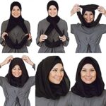 Coton et mousseline hijab instantané prêt à porter pour femme en velours