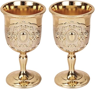 Tasse à vin en métal au design européen doré 2 pièces