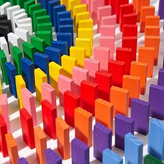Ensemble de blocs de dominos en bois mamo bear de 120 pièces, jouet