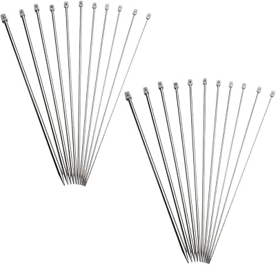 Helvety 22 pièces ensemble d'aiguilles à tricoter en acier inoxydable aiguilles à tricoter