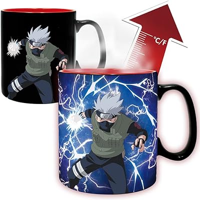 Tasse à changement de chaleur apistyle naruto shippuden kakashi/itachi, 460 ml