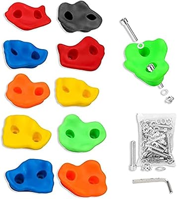 10 pièces de supports d'escalade muraux, ensemble de pierres d'escalade d'arrière-cour pour enfants