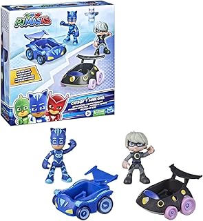 Pj masks catboy vs. luna girl battle racers ensemble de jouets, véhicules