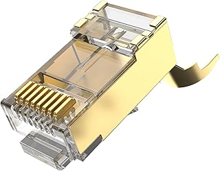 Connecteur ethernet rj45 standard version 8p8c | plaqué or | pour connecteurs réseau