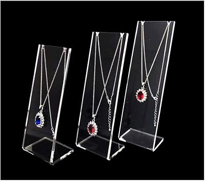 Présentoir moderne et élégant en acrylique transparent pour présentation de bijoux, salon commercial