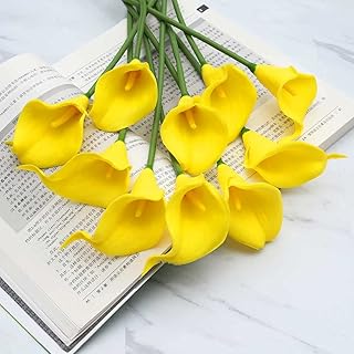 Lot de 32 fleurs de lys calla artificielles au toucher réel pour la décoration