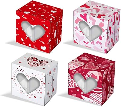 Boîtes à cupcakes en papier avec motif cœur pour la saint-valentin, enterrement