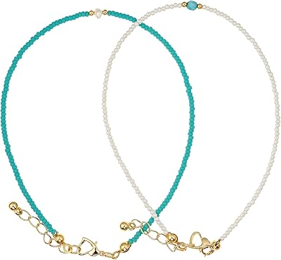 Ensemble de bracelets de cheville plaqué or multicolore pour femme - ee3419ftws, ​​​​s