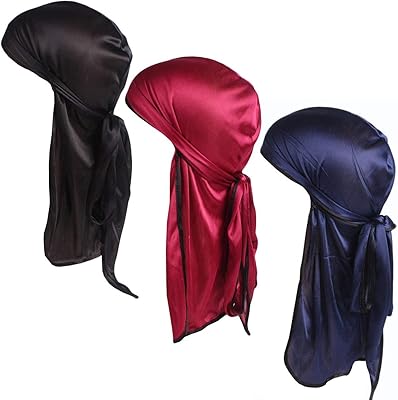 Durag en soie, lot de 3 durags en satin pour hommes et femmes