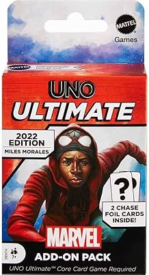 Jeu de cartes bonus uno ultimate marvel avec figurine spider-man miles morales