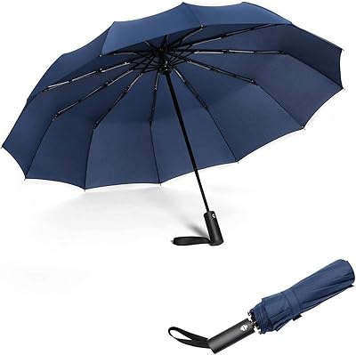Parapluie coupe-vent pliable à 12 côtés pour les voyages, grands parapluies anti-pluie qui