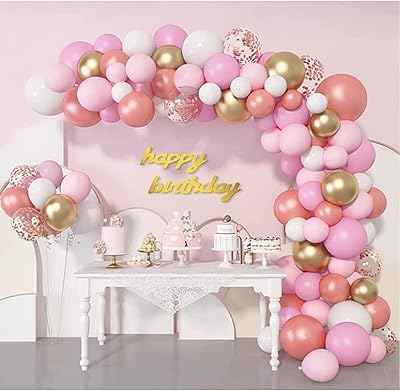 Kit d'arche de guirlande ballons en or rose mother anna 140
