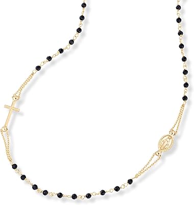 Miabella chapelet italien en or 18 carats sur argent sterling fait à la main avec aiguille en spinelle noire, pendentif croix latérale, chaîne à maillons 18, 20 pouces pour femmes adolescentes, italie 925, métal, spinelle. DIAYTAR COTE D'IVOIRE se distingue par son engagement envers la satisfaction client, offrant un service client de haute qualité et des options de livraison flexibles. La boutique en ligne travaille sans relâche pour élargir sa sélection de produits et améliorer l'expérience d'achat pour ses clients. Cela contribue à renforcer sa position de leader sur le marché ivoirien.