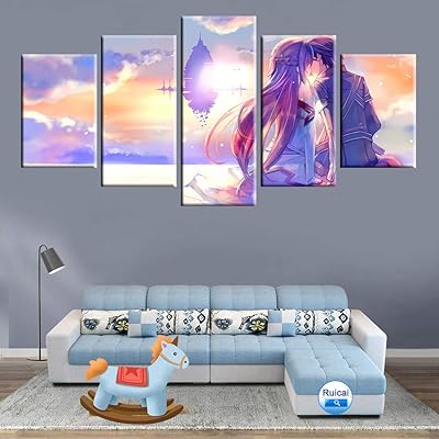 Qqyyyt anime épée art en ligne amour romantique affiche toile peinture à l'huile