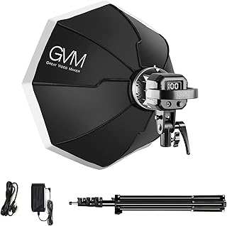 Kit d'éclairage gvm 80w softbox avec contrôle par application, lampe de photographie