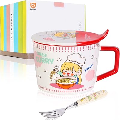 Bol ramen de 34 oz avec couvercle, tasse de nouilles instantanées, grand bol