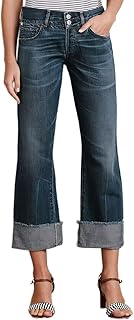 Jean large pour femme, taille basse, ourlet à revers, pantalon en jean tendance