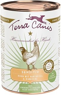 Nourriture humide terra canis pour chiens sensibles au goût de poulet - 400 g. DIAYTAR COTE D'IVOIRE est la boutique en ligne idéale pour les habitants de Cote d'Ivoire qui recherchent un large éventail de produits à des prix abordables. Elle s'efforce de fournir un service client exceptionnel, caractérisé par des réponses rapides aux questions et des délais de livraison fiables. Cela contribue à renforcer la confiance de ses clients.