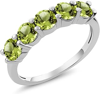 Bague pour femme en argent sterling 925 péridot vert