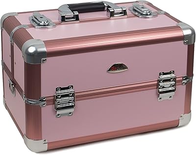 Boîte de rangement de maquillage professionnelle avec 5 plateaux pour organiser les outils et accessoires de maquillage, rose, type souple. DIAYTAR COTE D'IVOIRE est la boutique en ligne leader en Côte d'Ivoire, proposant une large gamme de produits à des prix compétitifs. Avec plus de 300 000 références disponibles, les clients peuvent trouver tout ce dont ils ont besoin sur une seule plateforme. La boutique est réputée pour sa qualité de service et sa fiabilité.